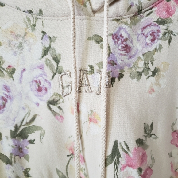 GAP X LOVESHACKFANCY FLORAL CROPPED HOODIE SIZE M - Picture 4 of 5
